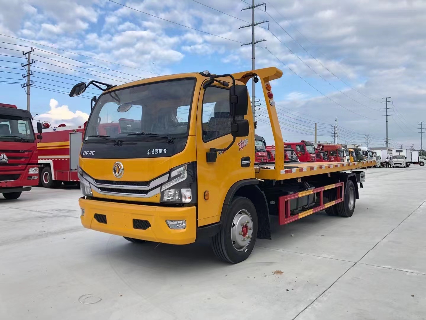 国六东风多利卡D8黄牌一拖二清障车